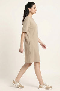 Zivame 2 Mile Fashion Knit Cotton Loungewear Dress - Oyster Gray — thumbnail 3